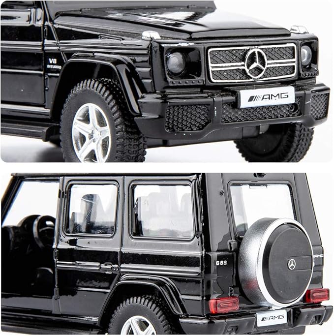 1/36 Scale G63 Casting Car Model, Zinc Alloy G Wagon Toy Car for Kids, Pull Back Vehicles Toy Car for Toddlers Kids Boys Girls Gift (Black)