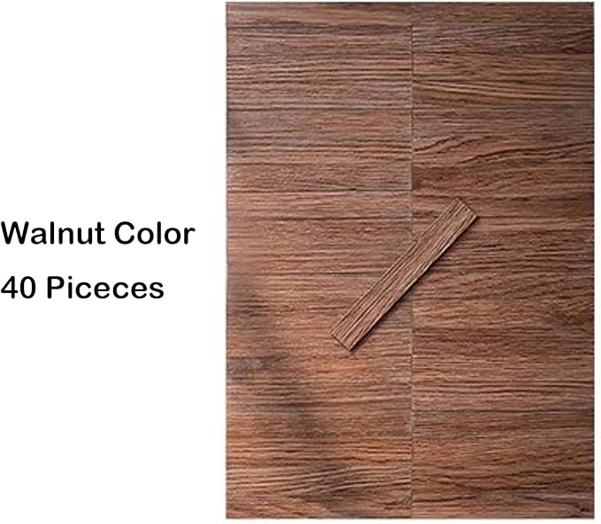 Dollhouse Flooring, Miniature Simulation Wood Flooring, 1/12 1/6 Dollhouse Floor DIY, Dollhouse Wood Floor, Miniature Dollhouse Wood Flooring, Veneer (40PCS) (Walnut Color)