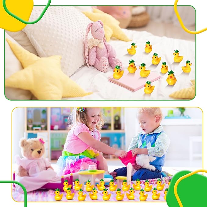 Seenelling 100 Pcs Summer Mini Resin Pineapple Ducks Tiny Pineapple Duck Figurines for Miniature Landscape Garden Accessories Dollhouse Summer Holiday Decoration