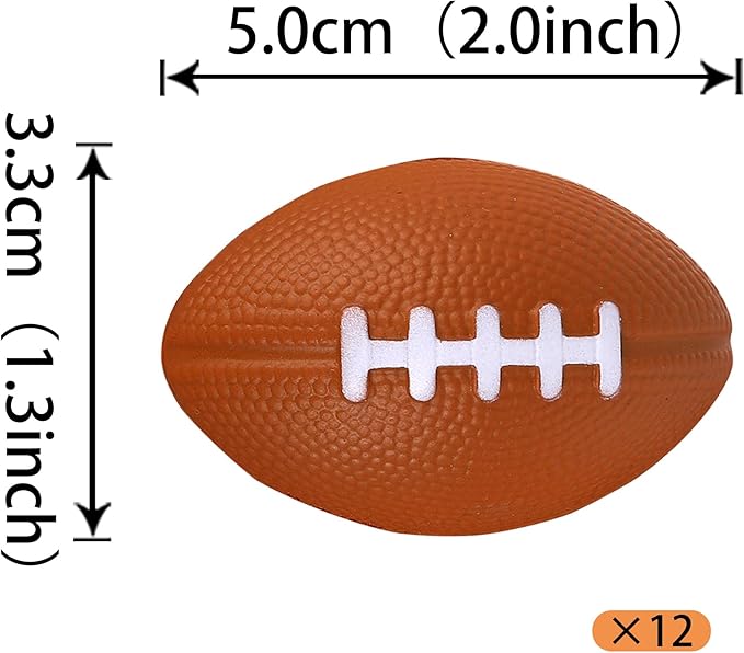 Rsstarxi 12 Pack 3D Football Cupcake Toppers Rugby Ball Footbal Cake Toppers Decorations for Sports Football Theme Baby Shower Kids Birthday Party Cake Decorations