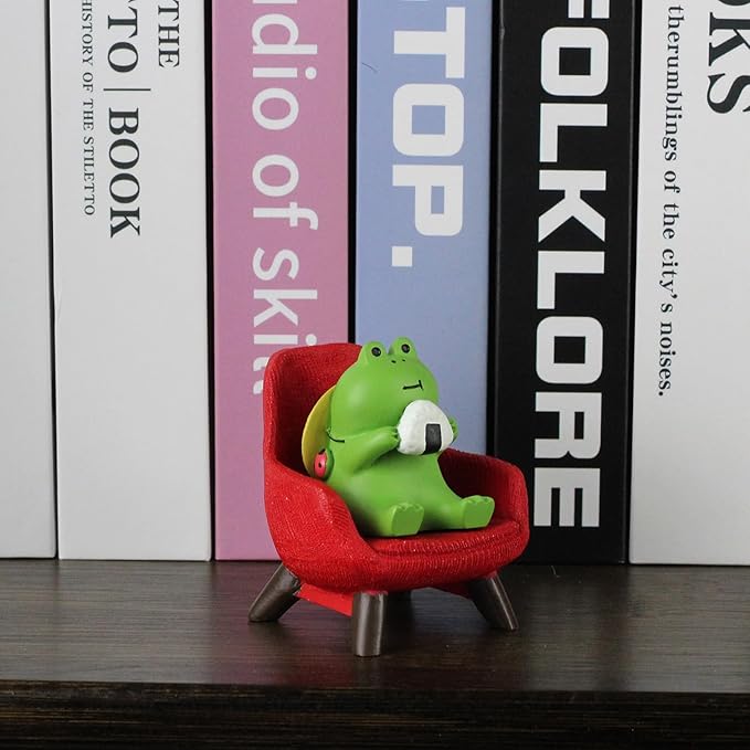 Refintural Miniature Frogs - Cute Frog Sculptures for Outdoor Fairy Garden, Desk Decor & Plant Shelf