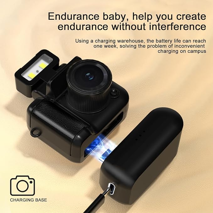 Gsnagole Retro Snap Camera，Mini Nostalgic Vintage View Camera，Tiny Snaps Camera，Keychain Digital Photo Camera，Llavero Mini CáMara Retro，1080p Hd with Led Flash Light (32G)