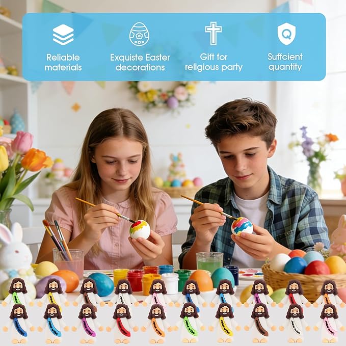 54 Pack Little Jesus Figurines in Bulk, Pocket Jesus Loves You, Jesus Small Figures, Little Tiny Jesus Figures for Church Christmas Party Favors Baptism Gifts