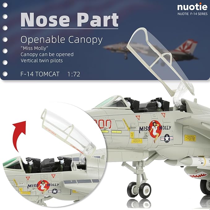 F-14 Tomcat US Navy VF-111 Sun Downers Miss Molly 1/72 DieCast Fighter Military Aircraft Models