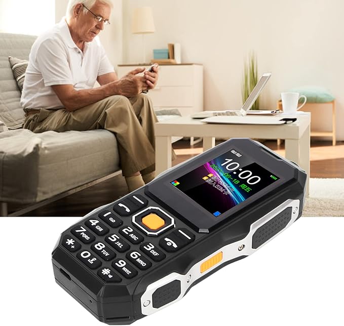 2G Unlocked Rugged Big Phone, Factory Unlocked Phone Seniors Cell Phone with 1.8in Screen BT Connection FM Radio 9 Family Number Large Speaker 5800mAh Batery for Seniors Kids