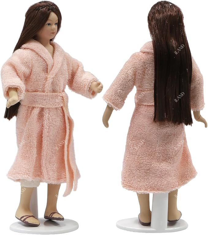 iland Dollhouse People for 1 12 Scale Accessories Miniature 6 inch Dolls for Doll House Little People Figures Mini Dollhouse Family Set Porcelain Action Figures Cute Realistic