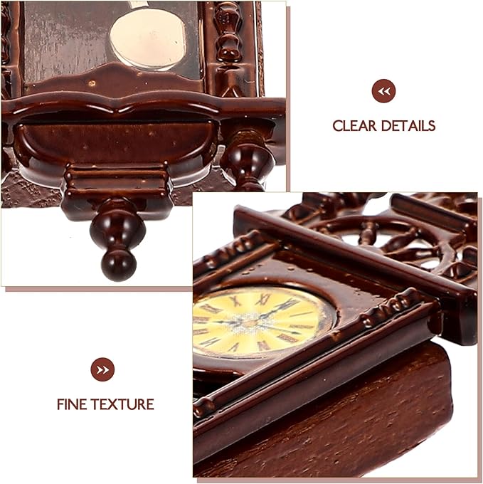 STOBOK Dollhouse Miniature Wall Clock Mini Clock Model for Photography Props Dollhouse Furniture Accessories