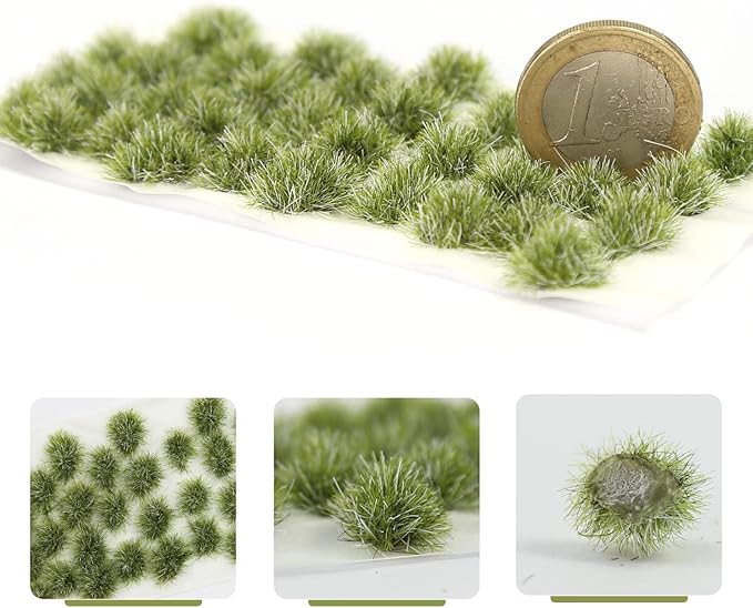 Miniature Vegetation Snowed Bushy Shrubs Tuft with Model Bases War Game DIY Railroad Terrain Scenery (B)