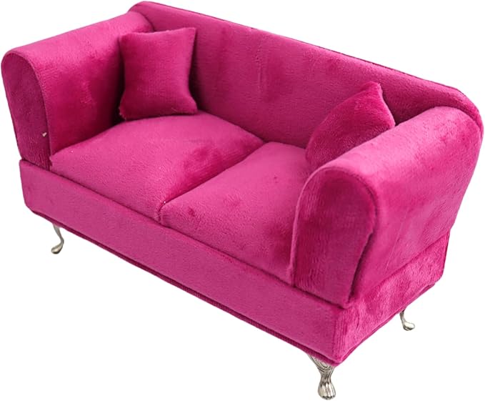 CONCISE Adult Dollhouse Furniture 1/6 1/12 Scale Miniature Velvet Sofa Hidden Jewelry Box for Women 14+ Collectors Ring Earring Necklace Bracelet Trinket Keepsake Storage Diorama Model Kit Display