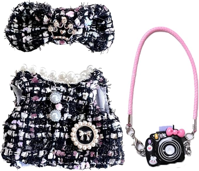 17cm Doll Clothes - Dress for fugler Doll,Luxury Chic Style Set for 5.19-6.7in Dolls,Dolls Outfit Stylish Clothes -Black Heart Design with Rhinestones,Outfit Clothing Set (Style-K)