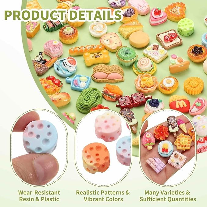 Dollhouse Miniature Food, Cute Mixed Colored Cheese Figures Toys Mini Resin Foods Trinkets for Pretend Play Kitchen Cooking Game & Doll House Decor (Mixing Colors, 20pcs)