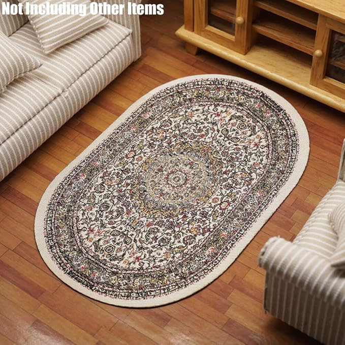 Odoria 1/12 Miniature Rugs and Carpet Dollhouse Decoration Accessories, Gray