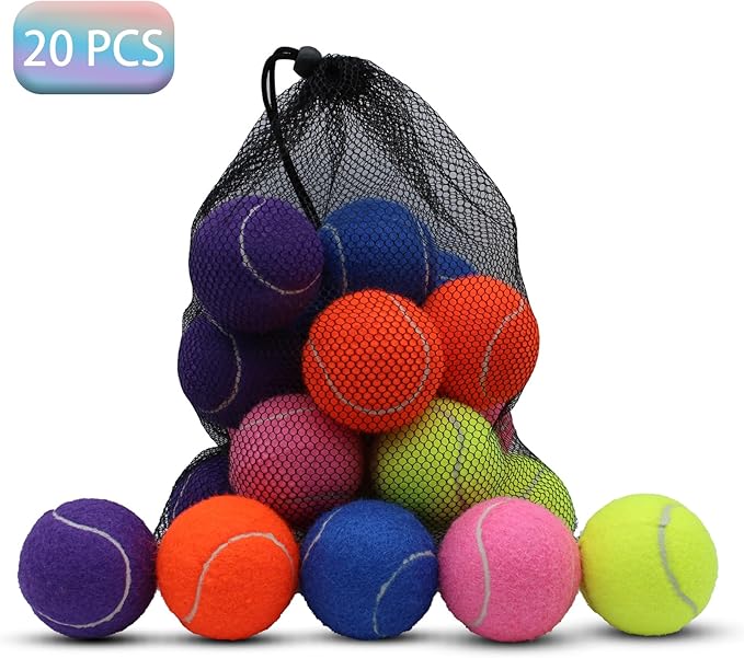 SHYUJAJIE Tennis Balls, 20 Pack Training Tennis Balls,High Elasticity Practice Tennis for Beginner, Exercise Playing Balls for Pet Dog