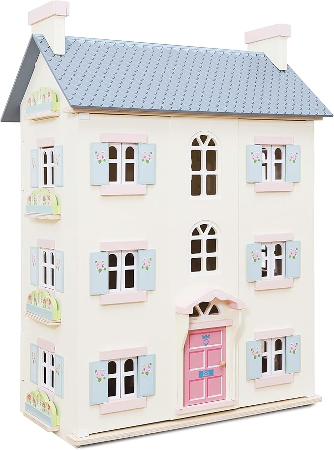 Le Toy Van - Gorgeous Cherry Tree Hall Large 4 Storey Wooden Doll House Play Set For Girls or Boys | Great As A Gift | Suitable for Ages 3+