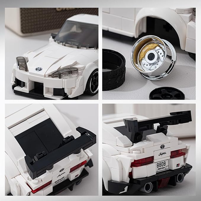 Toyota Supra Building Car with Display Container, Toyota Officially Licensed, Compatible with Speed Champions Sports Racing Car, Building Toys for Adults and Kids Boys Aged 8-16 (367PCS)