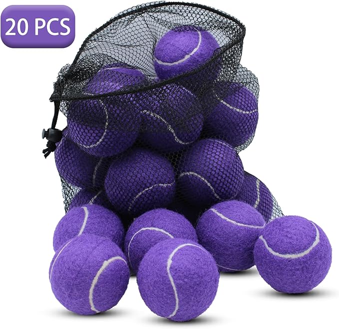 SHYUJAJIE Tennis Balls, 20 Pack Training Tennis Balls,High Elasticity Practice Tennis for Beginner, Exercise Playing Balls for Pet Dog