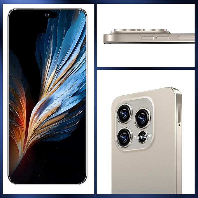 OEJBK 16PROMA X Smartphone New Upgrade 16GB+512GB/6.99" Display 68+108MP Zoom Camera,Tempered Glass Finish, 7000mAh Android 14 Smartphone (Grey)