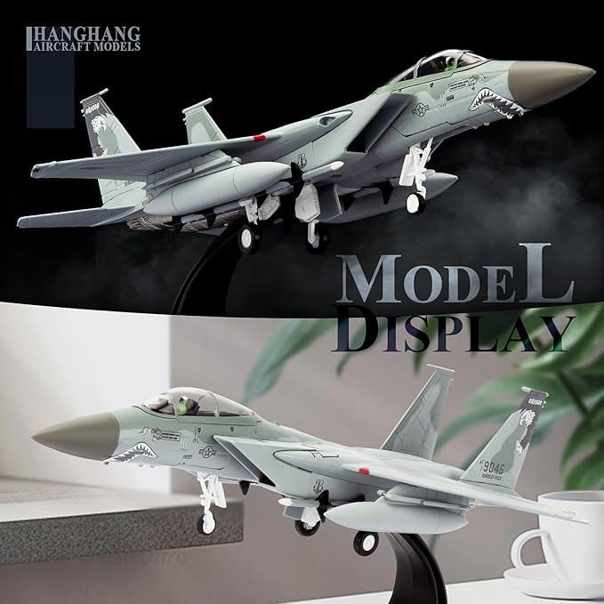 HANGHANG 1/100 Military Model Plane F15C Eagle Alloy Fighter Plane Model Model Airplane for Collection and Gift