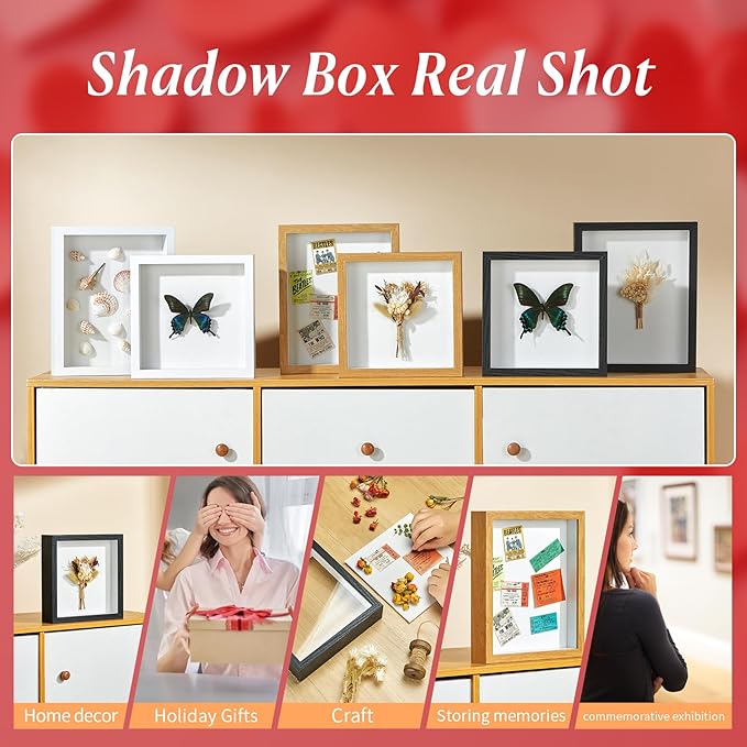 11x14 Shadow Box Picture Frame Display Case with Soft Linen Back-Thickened Panel,Large Brown Deep Shadow Box Frame 11x14 for Graduation Flower Medal Pet Photo Craft Memorial Gift