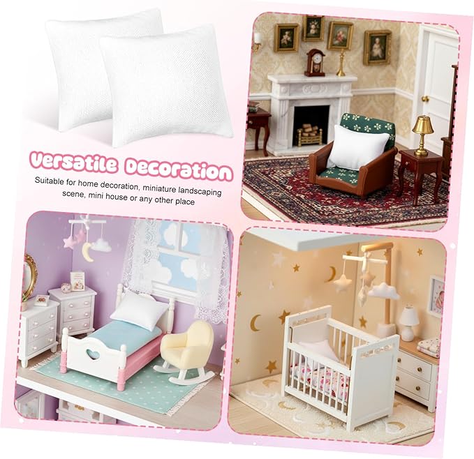 6Pcs Dollhouse Cozy Decorations Soft Stylish Dollhouse Accessories for DIY Mini House Decor