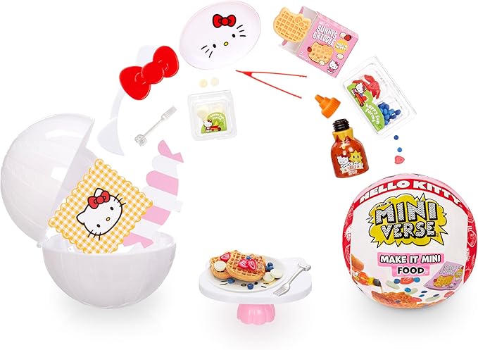 MGA's Miniverse Make It Mini Food Hello Kitty (2 Pack), Mini Collectibles, Sanrio, Mystery Blind Packaging, DIY, Crafts, Resin Play, Replica Food, Novelty, NOT Edible, 8+