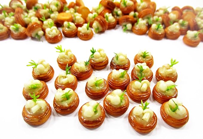 Lot 10 Loose Mushroom Puff Pie Dollhouse Miniatures Food Bakery Deco 12144