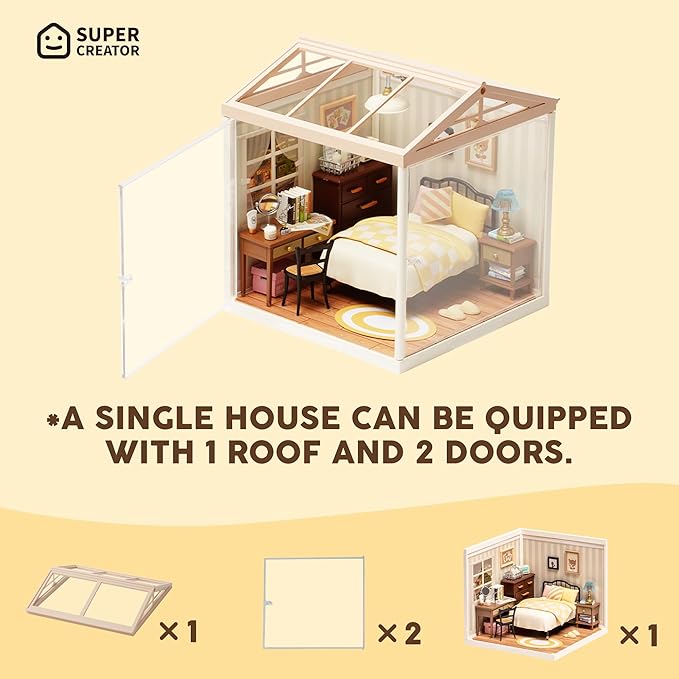 Wowood Super Creator-Mini Blocks Model Building Set for Adults, Miniature Plastic House Kit Super Store-Building Blocks Toys, DIY Crafts/Hobbies for Adults (Sweet Dream Bedroom)