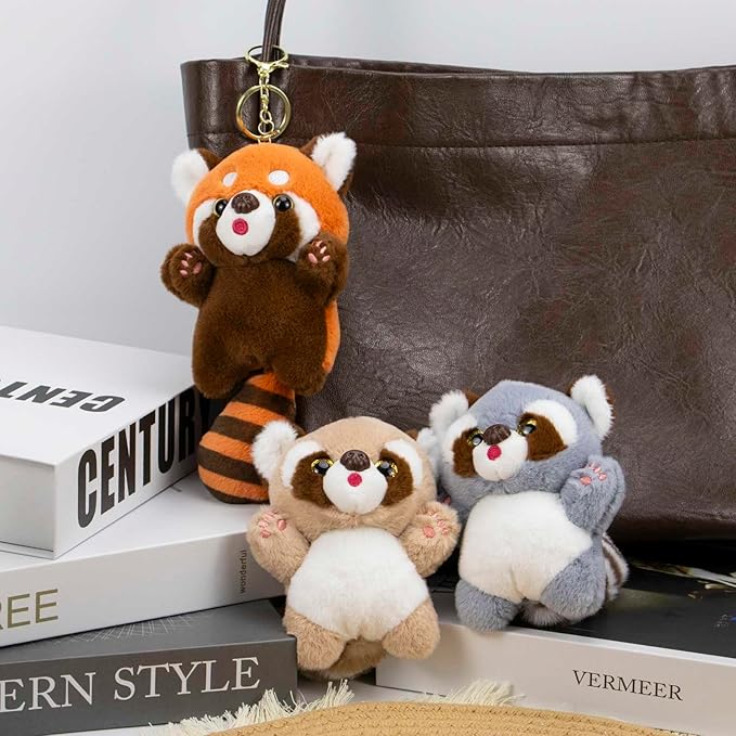 WEIGANGFANG Cute Red Panda Keychains Kawaii Accessories Decorative Pendants for Backpacks Valentine's Day Gifts for Women (Ailurus Fulgens)