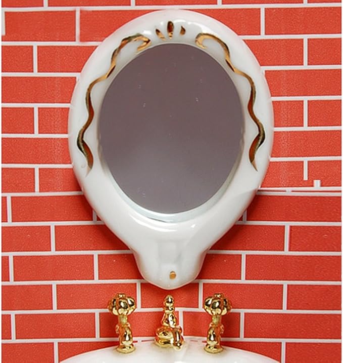 BESTLEE 1:12 Miniature Dollhouse Furniture Kit for Bathroom