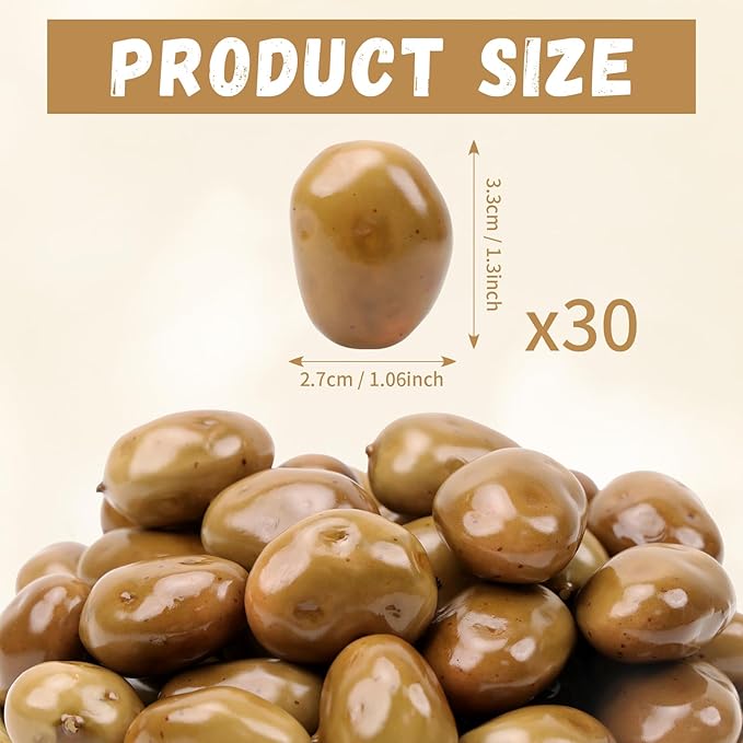 Gresorth 30 PCS Mini Size Artificial Potato Fake Potatoes Realistic Lifelike Vegetable Home Kitchen DIY Decoration Model