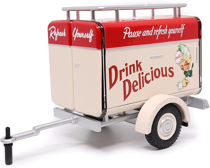 Travel Trailer Cream with Red Top Pause and Refresh Yourself Drink Delicious Coca-Cola 1/24 Diecast Model Car by Motor City Classics