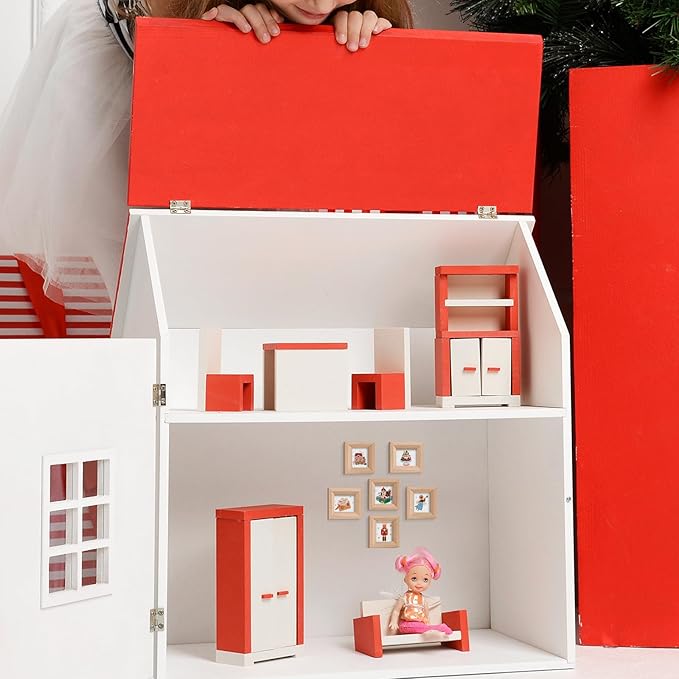12 Pcs Dollhouse Picture Frames 1:12 Scale Miniature Picture Frames for Dollhouse Small Photo Frame Mini Wooden Dollhouses Accessories Mini House Decoration Simulation for Craft Artwork(1.25 Inches)