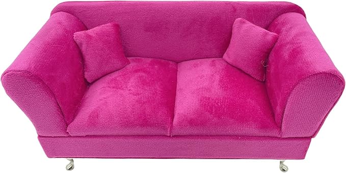 CONCISE Adult Dollhouse Furniture 1/6 1/12 Scale Miniature Velvet Sofa Hidden Jewelry Box for Women 14+ Collectors Ring Earring Necklace Bracelet Trinket Keepsake Storage Diorama Model Kit Display
