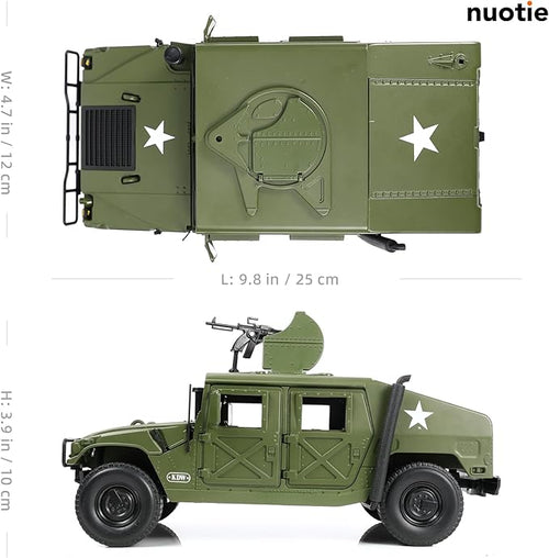 1/18 Hummer H1 Vehicle Model Military Truck Off Road Vehicle Diecast Metal Model Kit Armored Car Military Multifunctional Truck Armored Car Miniature for Adults Collection or Gift