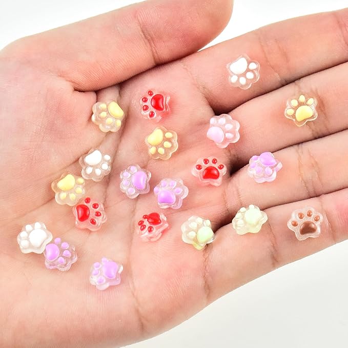 200 Pieces Tiny Paw Decor for Dollhouse Micro Resin Decor for DIY Crafts Mini Things for Fairy Garden Micro Landscaping Decoration