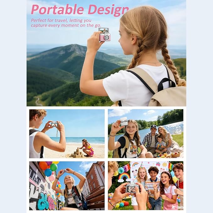 Mini Keychain Digital Camera Retro Mini Digital Video Camera Small bodycam 1080P FHD Recording with 0.96" IPS Screen with 6 Retro Filters AVI Format-Ideal for Phone Transfer (Yellow, 32GB)