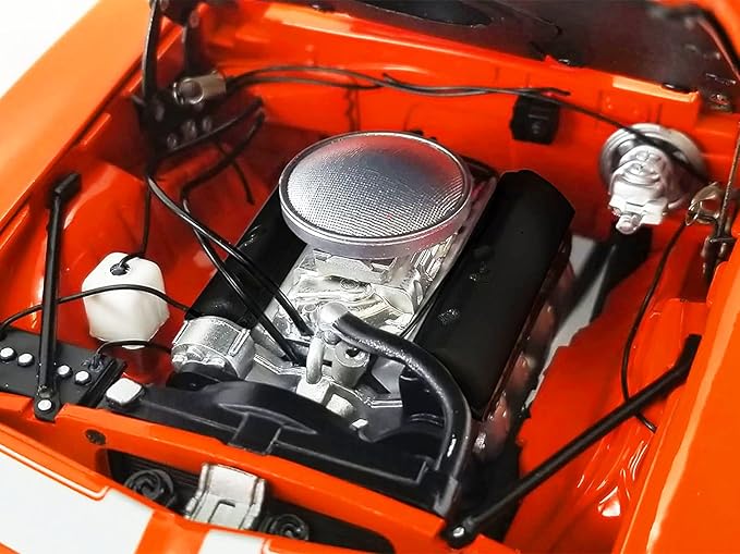 1969 Chevy Camaro Restomod Custom Hugger Orange with Silver Stripes Limited Edition to 800 Pieces Worldwide 1/18 Diecast Model Car by Acme A1805720