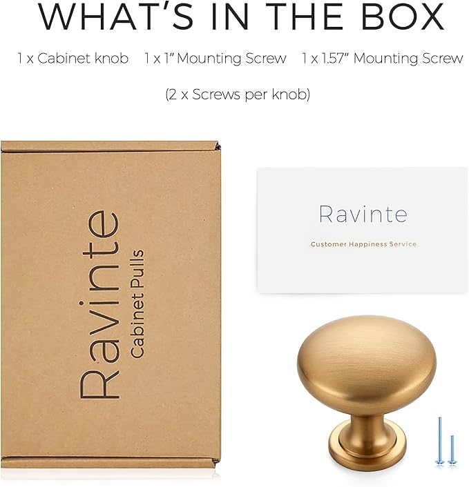 Ravinte 1 Pack Champagne Bronze Round Zinc Cabinet Knobs for Kitchen Bathroom Closet Dresser Cabinets