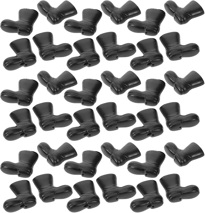 BESPORTBLE Mini Santa Claus Boots – 100Pcs Tiny Christmas Santa Shoes Model for Christmas Crafts, Dollhouse Decor, and Table Centerpieces (Black)