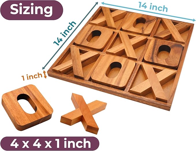 BSIRI Jumbo Tic Tac Toe Board Games - Wall Tic Tac Toe for Rustic Home Decor Farmhouse Decor, Patio Decor, Coffee Table Decor, Ideal Outdoor Games, Game Night, Family Games, Unique Gifts for Couples