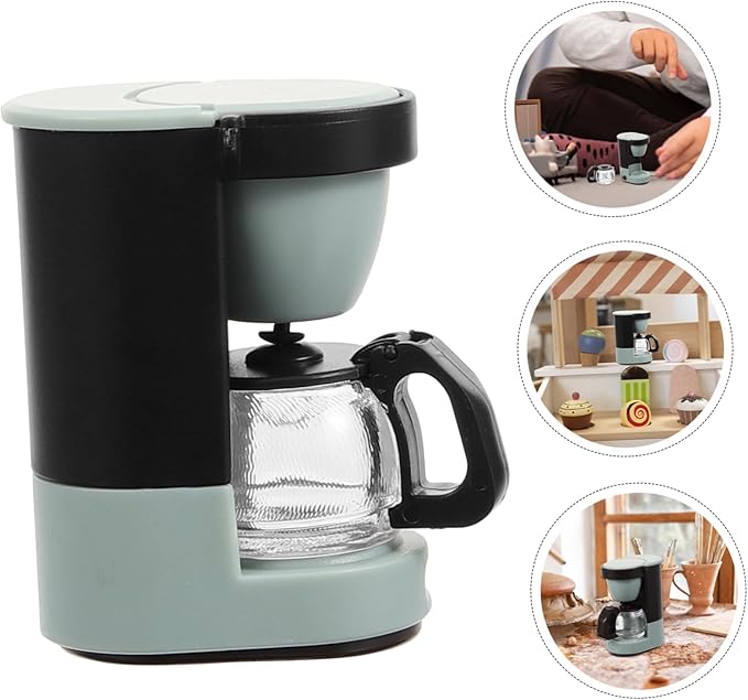 SEWOART Miniature Coffee Maker for Dollhouse Scale Coffee Machine Accessory for Scene Decoration Addition to Tiny House Ornaments and Crafts