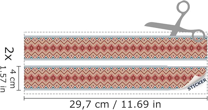 Self-Adhesive Carpet with Real Textile Structure for Dollhouses Scale 1:12 (Ethno Pattern 1)