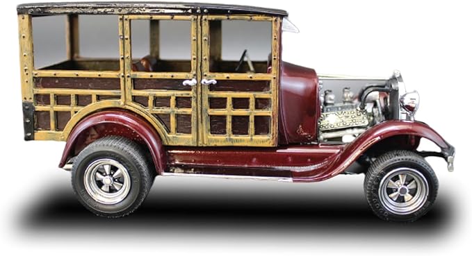 Round 2 AMT 1929 Ford Woody Pickup 1:25 Scale Model Kit, Clear,White