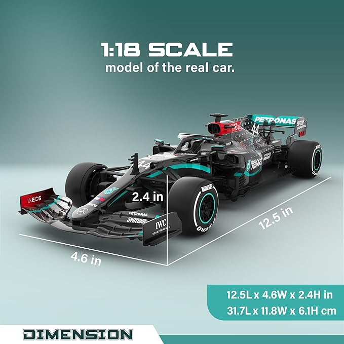 Voltz Toys Authentic Licensed 1:18 Mercedes-Benz F1 W11 Remote Control Car - F1 Collection RC car Series for Kids and Adults - 2.4GHz RC Car for Gift (1:18 Mercedes-Benz F1 W11)