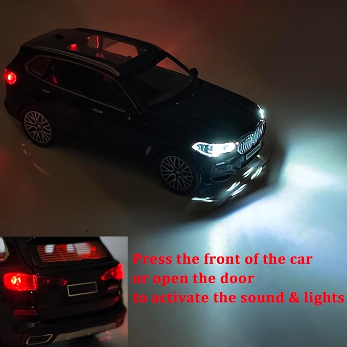 Toy Cars Compatible for X5 1/32 Metal Model Car Toys with Light and Sound Pull Back Collectible Model for Kids Gift Toy(Black)