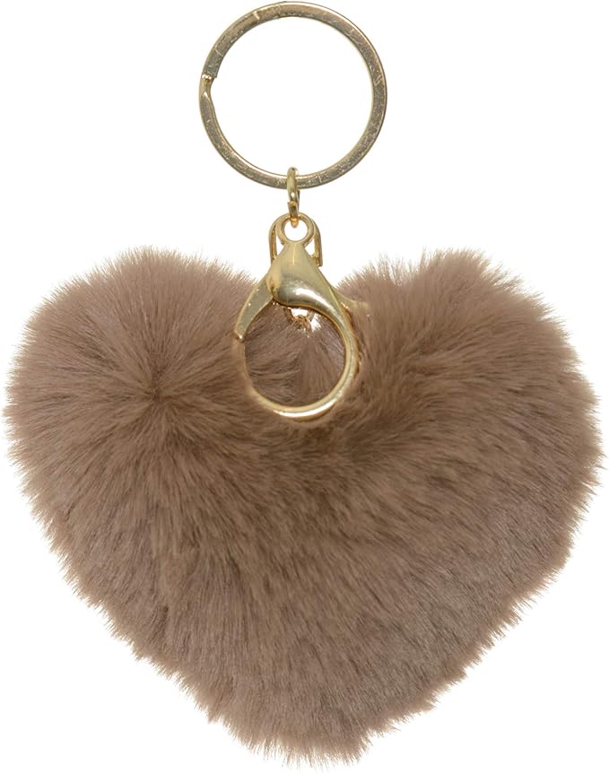 Dreams and Whispers Faux Fur Ball Pom Pom Key Chain Ring for Women Bag Pendant
