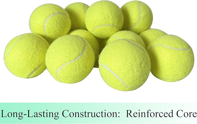 HiBallBall 12-Pack Practice Tennis Balls for Beginners & Dogs - Reusable Mesh Carry Bag Included - Ideal for Tennis Training, Pet Play, Fetch