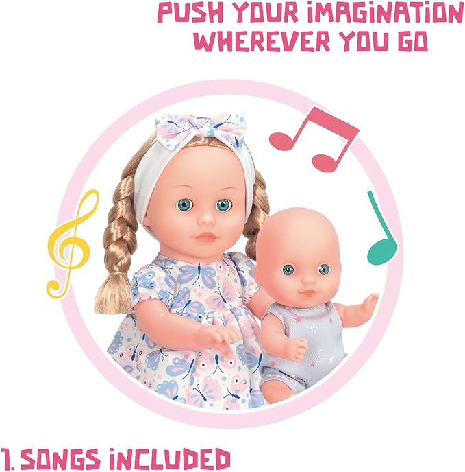 Mother Love Walking Dolls,16 Inches Interactive Baby Dolls Set with Stroller & Sister, Baby Dolls with Hair, Singing and Walking Dolls for Girls ,for 3+ Year Old Girls Gifts