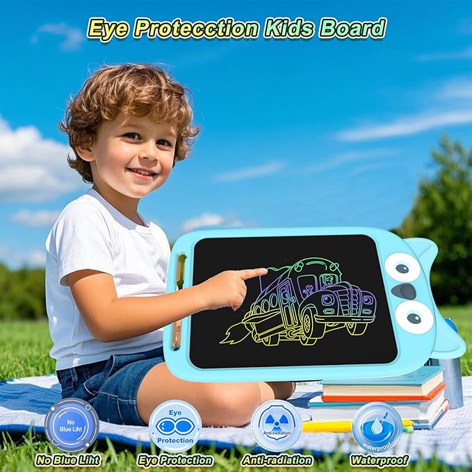 CHAFEGY 10 Inch LCD Writing Tablet, Erasable Doodle Board Toy, Cute Owl Drawing Pad for Kids Ages 2-6 - Educational Christmas Birthday Gift (Owl)