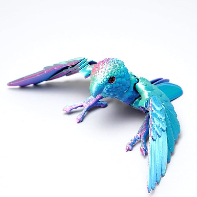 3D Printed Flexible Parrot Model,Bird with Wing,Movable Joints,Home Office Decor,Interesting Toys for Autism/ADHD,Festival Gifts toco,Fidget Toys, Executive Desk Animals Toy (Colorful 4)